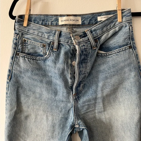 Denim Forum women’s button fly straight Joni high rise loose Jeans 26 L - Picture 3 of 9